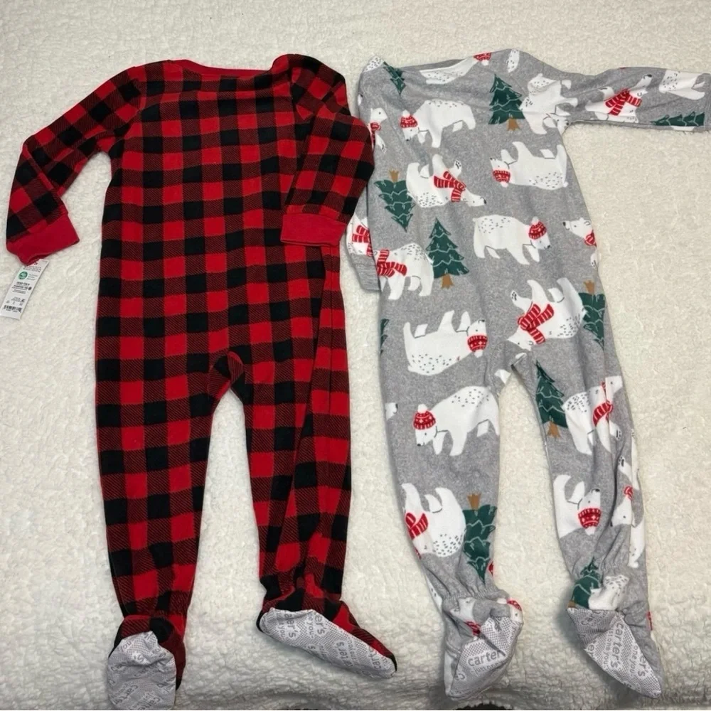 Carter’s Toddler Christmas Fleece Long Sleeve Footed Pajama - Picture 7 of 7
